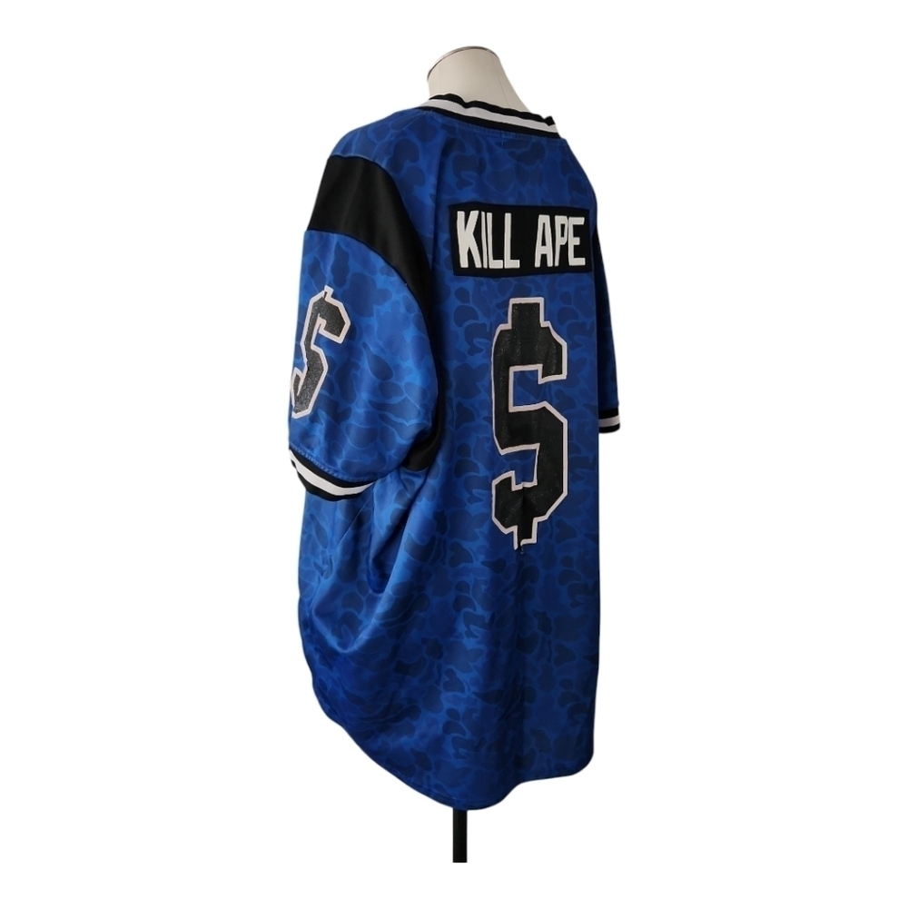 Hudson Outerwear 4X Blue Shark Bite Jersey “Kill Ape” Graphic Hip Hop Streetwear - Picture 4 of 10